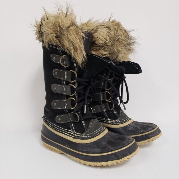 Sorel Womens Joan Of Arctic Faux Fur Lined Snow Boots Size 6 Winter Waterproof - Picture 1 of 13
